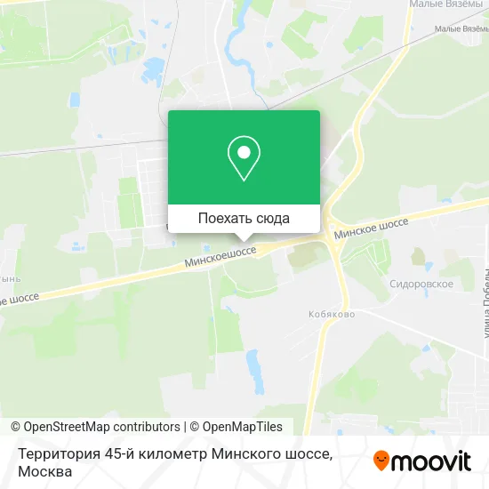 Карта Территория 45-й километр Минского шоссе