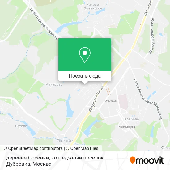 Карта деревня Сосенки, коттеджный посёлок Дубровка
