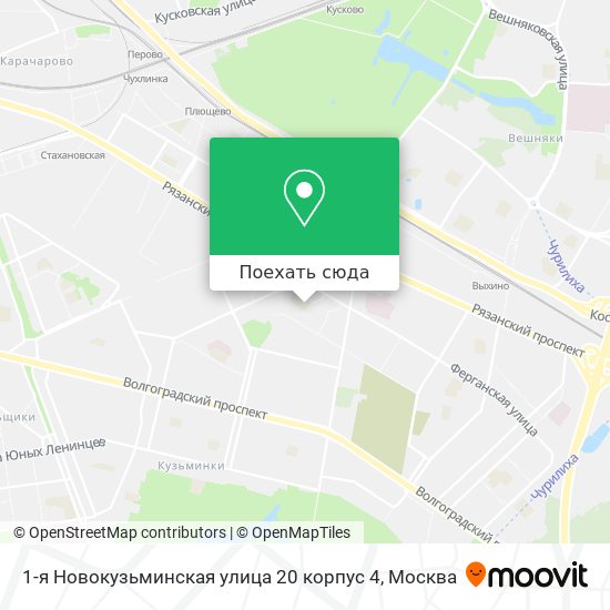Карта 1-я Новокузьминская улица 20 корпус 4
