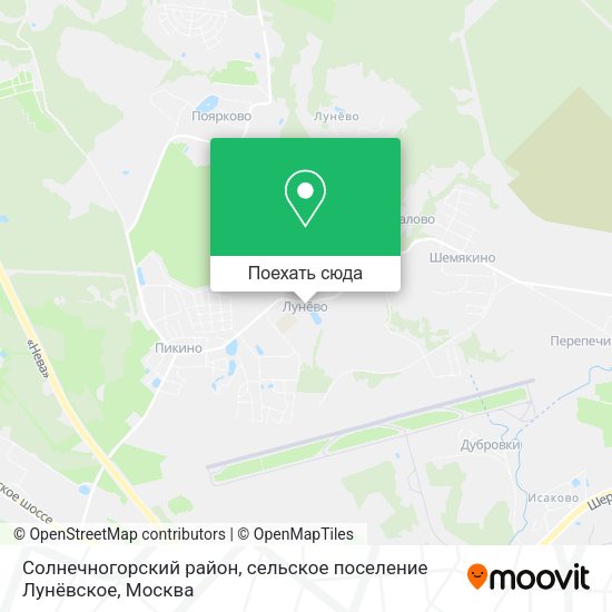 Карта Солнечногорский район, сельское поселение Лунёвское