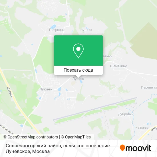 Карта Солнечногорский район, сельское поселение Лунёвское
