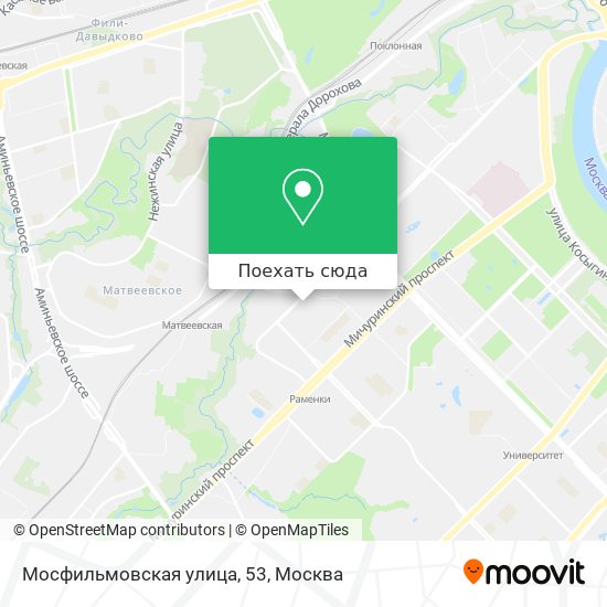 Карта Мосфильмовская улица, 53