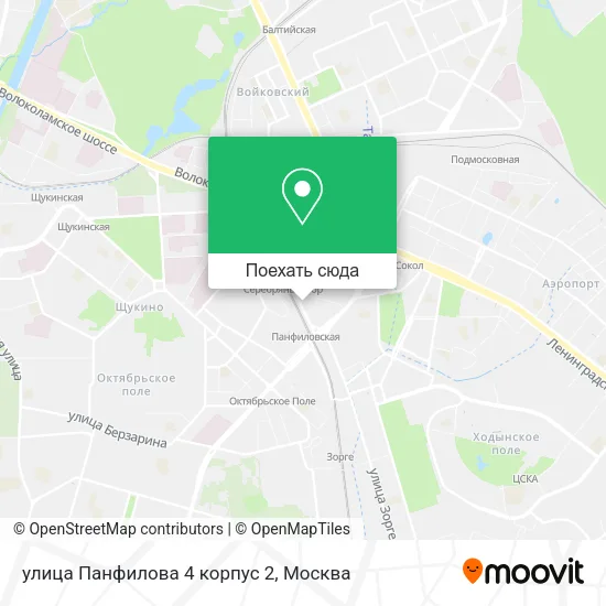 Карта улица Панфилова 4 корпус 2