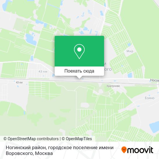Карта Ногинский район, городское поселение имени Воровского