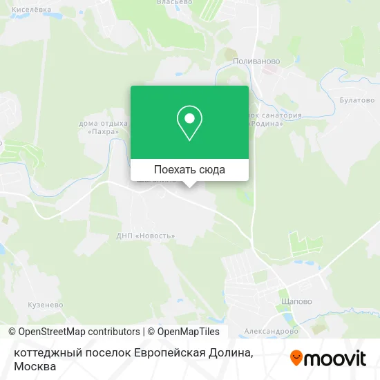 Карта коттеджный поселок Европейская Долина