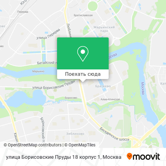 Карта улица Борисовские Пруды 18 корпус 1