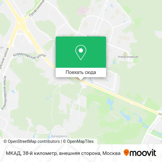 Карта МКАД, 38-й километр, внешняя сторона