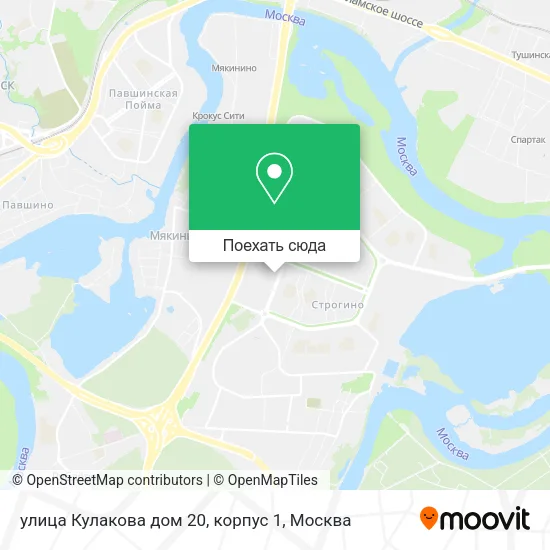 Карта улица Кулакова дом 20, корпус 1