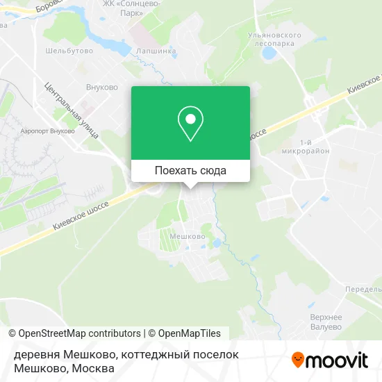 Карта деревня Мешково, коттеджный поселок Мешково