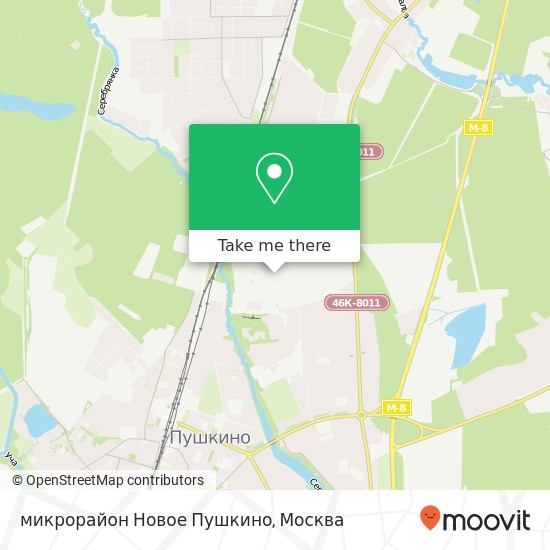 Карта микрорайон Новое Пушкино
