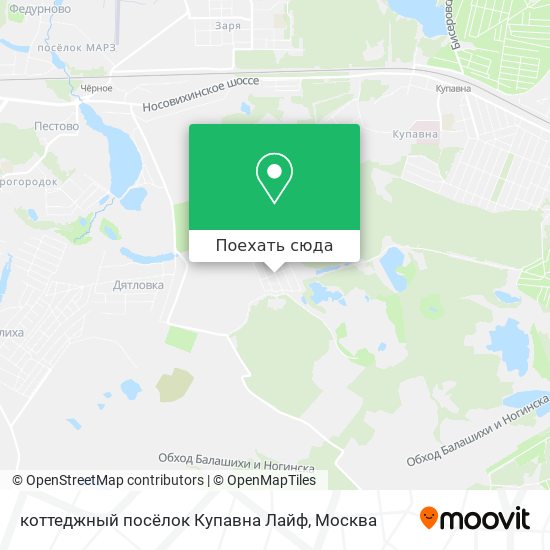 Карта коттеджный посёлок Купавна Лайф