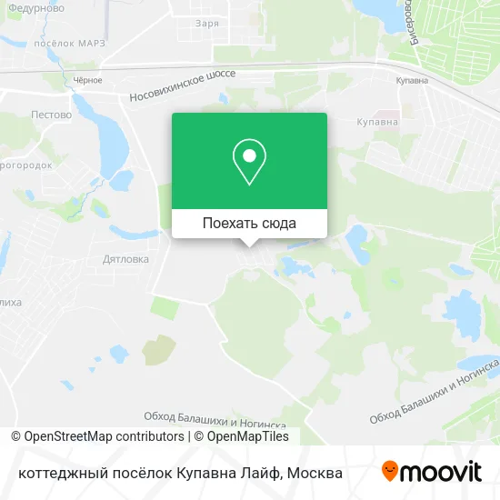 Карта коттеджный посёлок Купавна Лайф