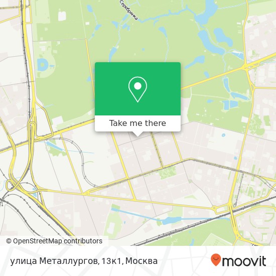 Карта улица Металлургов, 13к1