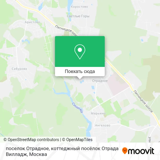Карта поселок Отрадное, коттеджный посёлок Отрада Вилладж