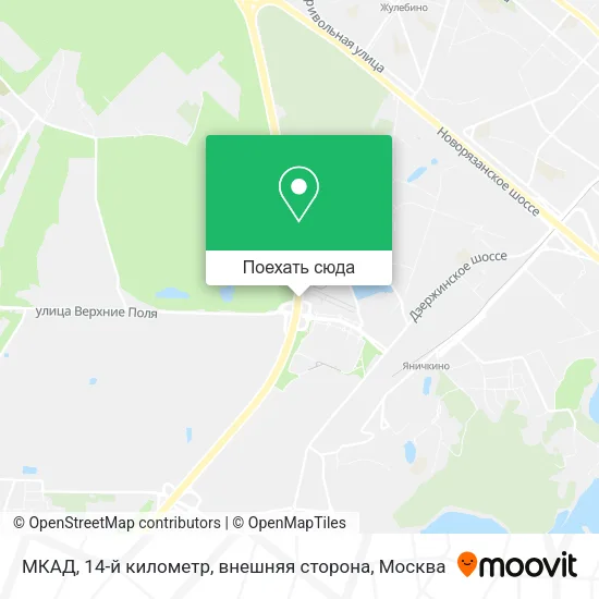 Карта МКАД, 14-й километр, внешняя сторона