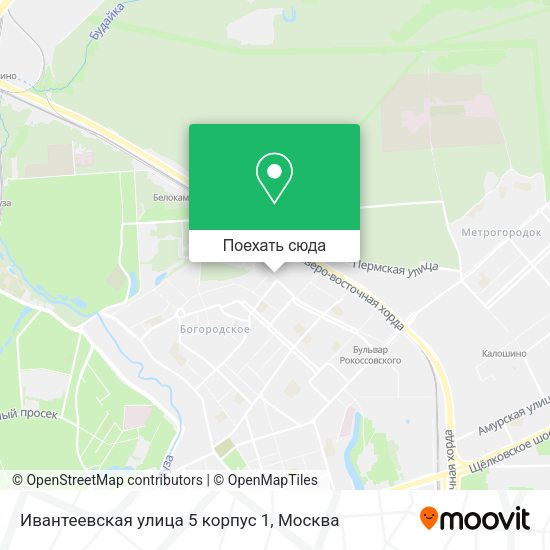 Карта Ивантеевская улица 5 корпус 1