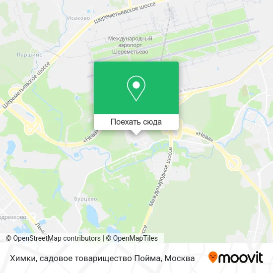 Карта Химки, садовое товарищество Пойма