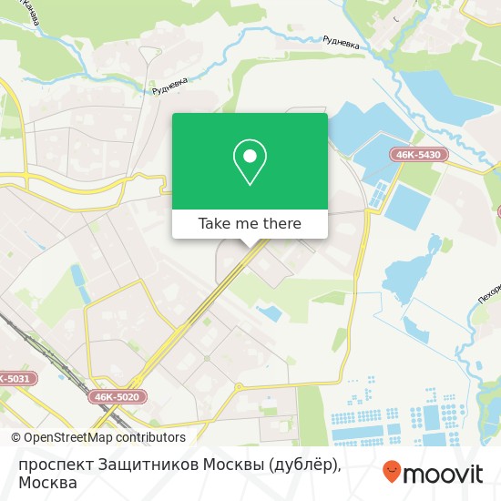 Карта проспект Защитников Москвы (дублёр)