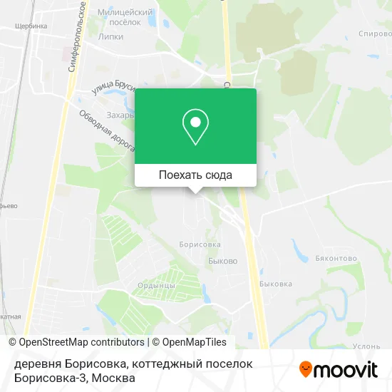 Карта деревня Борисовка, коттеджный поселок Борисовка-3