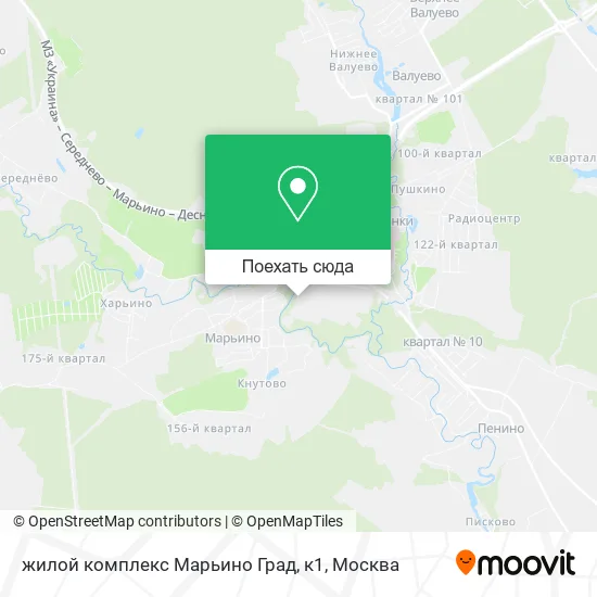 Карта жилой комплекс Марьино Град, к1