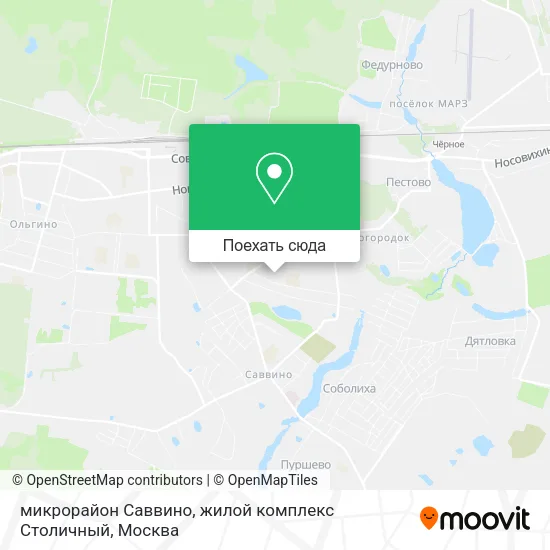 Карта микрорайон Саввино, жилой комплекс Столичный