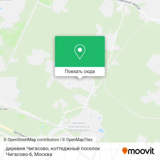 Карта деревня Чигасово, коттеджный поселок Чигасово-6