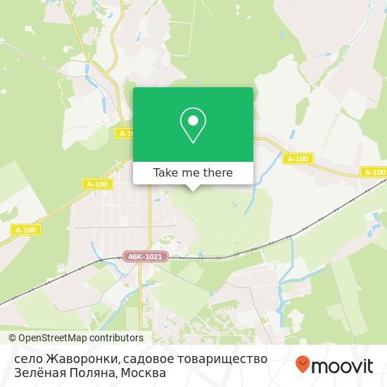 Карта село Жаворонки, садовое товарищество Зелёная Поляна