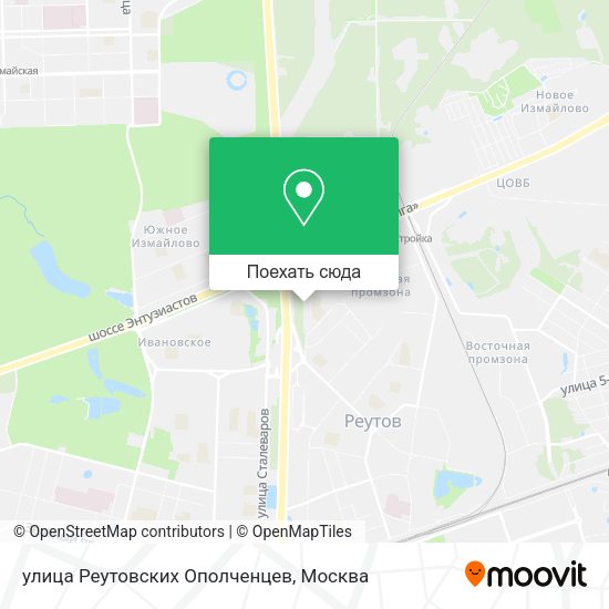 Карта улица Реутовских Ополченцев