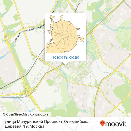 Карта улица Мичуринский Проспект, Олимпийская Деревня, 19