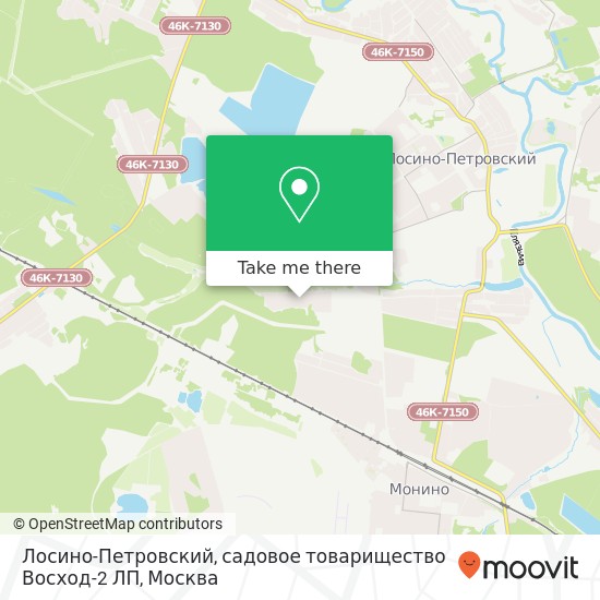 Карта Лосино-Петровский, садовое товарищество Восход-2 ЛП