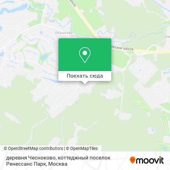 Карта деревня Чесноково, коттеджный поселок Ренессанс Парк