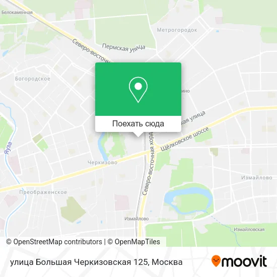 Карта улица Большая Черкизовская 125