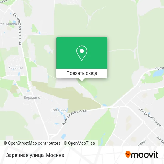 Карта Заречная улица