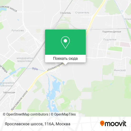 Карта Ярославское шоссе, 116А