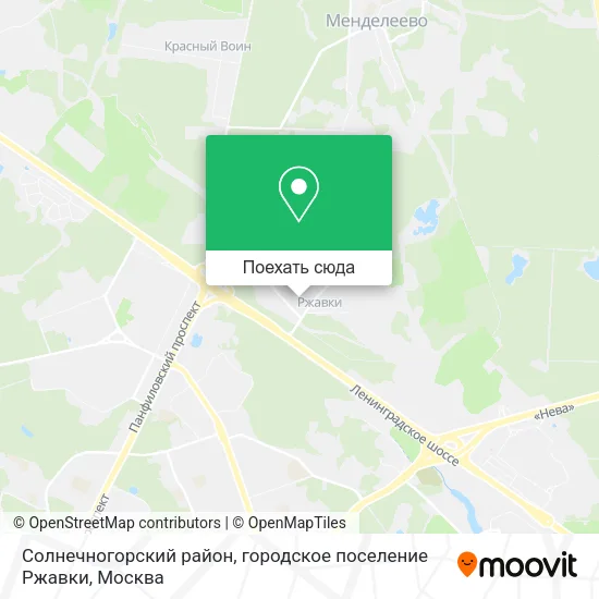 Карта Солнечногорский район, городское поселение Ржавки