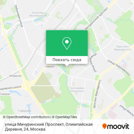 Карта улица Мичуринский Проспект, Олимпийская Деревня, 24