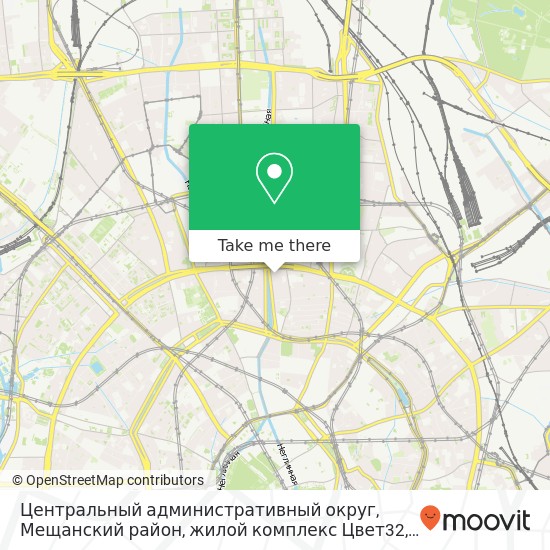 Карта Центральный административный округ, Мещанский район, жилой комплекс Цвет32