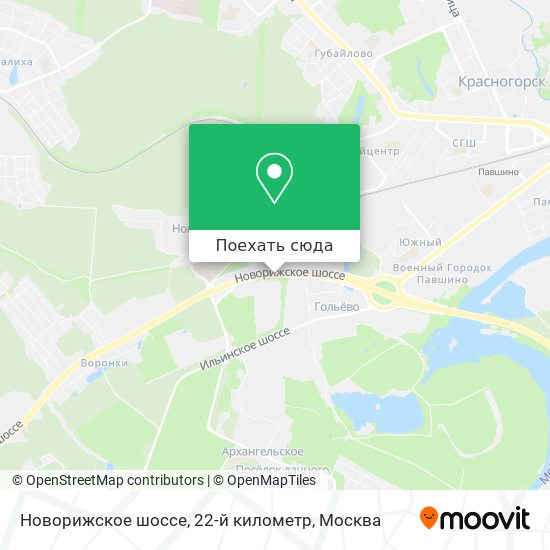 Карта Новорижское шоссе, 22-й километр