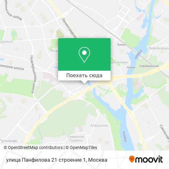 Карта улица Панфилова 21 строение 1