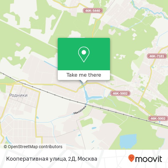Карта Кооперативная улица, 2Д