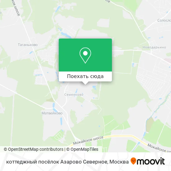 Карта коттеджный посёлок Азарово Северное