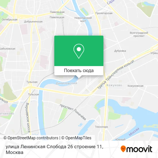 Карта улица Ленинская Слобода 26 строение 11