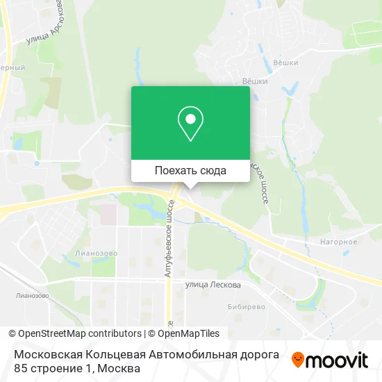 Карта Московская Кольцевая Автомобильная дорога 85 строение 1