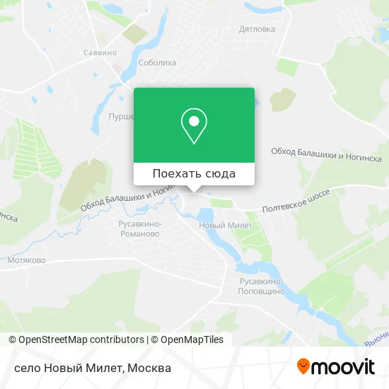 Карта село Новый Милет