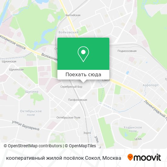 Карта кооперативный жилой посёлок Сокол