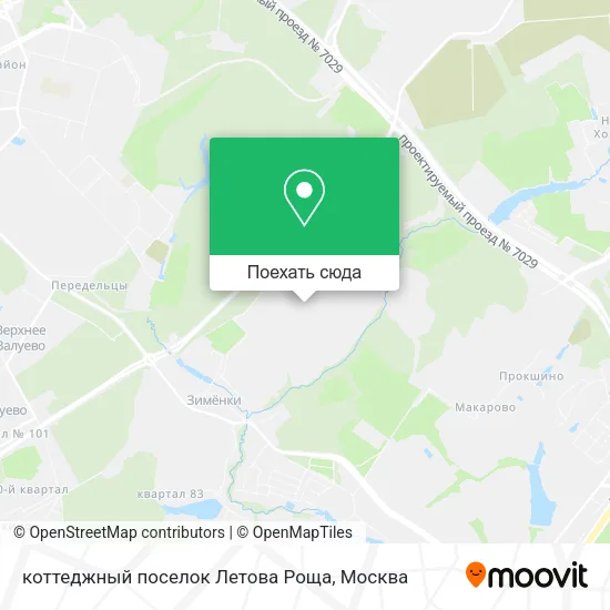 Карта коттеджный поселок Летова Роща