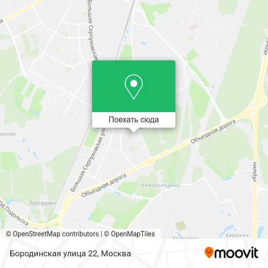 Карта Бородинская улица 22