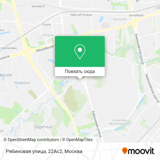 Карта Рябиновая улица, 22Ас2