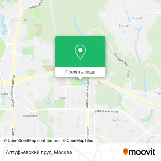 Карта Алтуфьевский пруд