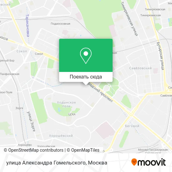 Карта улица Александра Гомельского